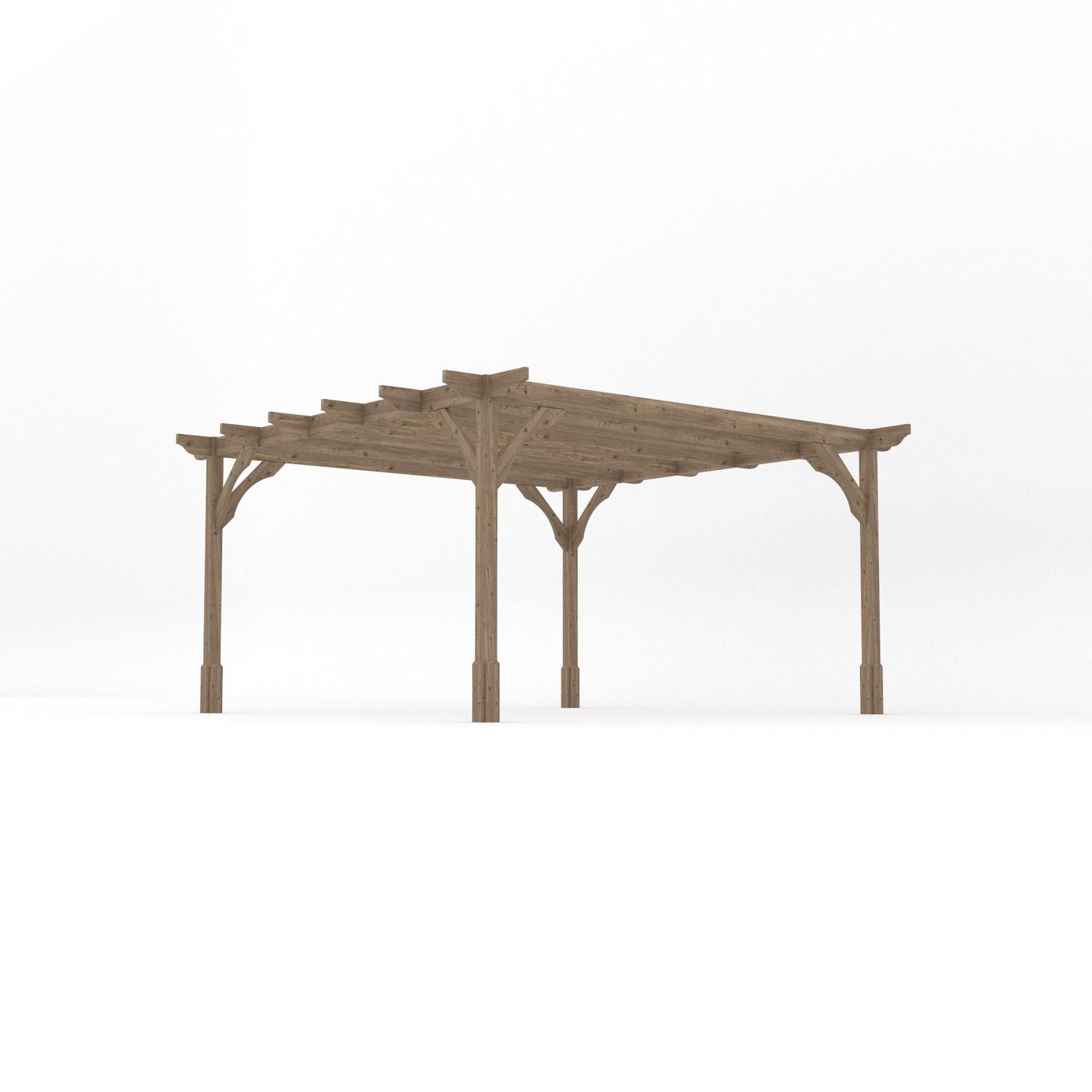 Freestanding Premium Pergola - Rustic Brown - 4.2m Width x 4.2m Length