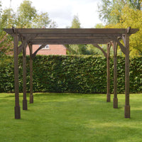 Pergola | Timber Premium Pergola | Freestanding Garden Structure | Heavyweight Section Timber | Rustic Brown | 2.4m Width x 5.4m Length
