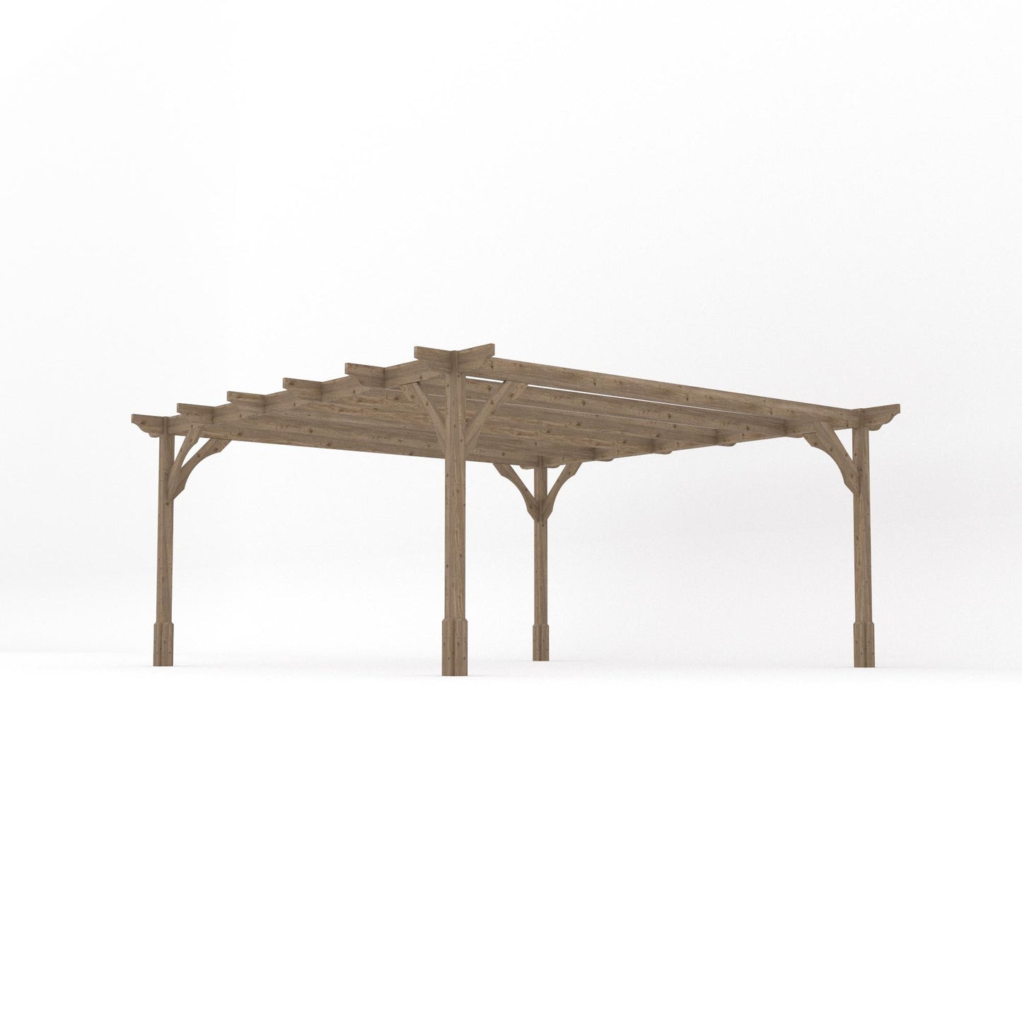 Freestanding Premium Pergola - Rustic Brown - 4.8m Width x 4.8m Length