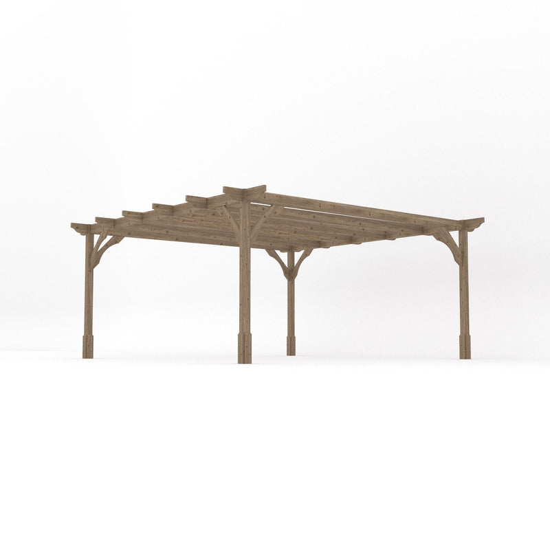 Freestanding Premium Pergola - Rustic Brown - 4.8m Width x 4.8m Length