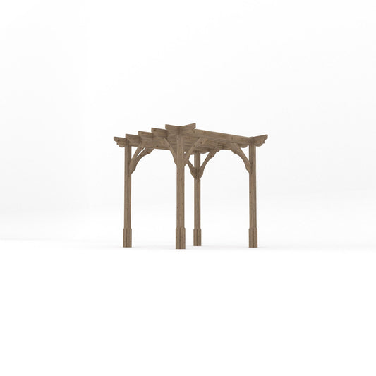 Pergola | Timber Premium Pergola | Freestanding Garden Structure | Heavyweight Section Timber | Rustic Brown | 2.4m Width x 2.4m Length