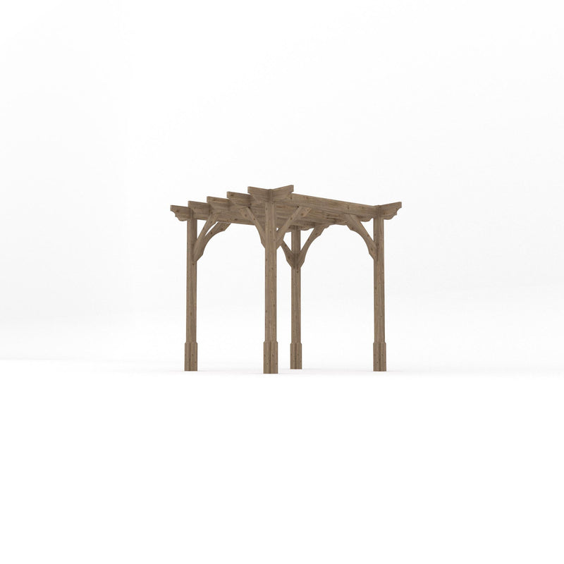 Freestanding Premium Pergola - Rustic Brown - 2.4m Width x 2.4m Length