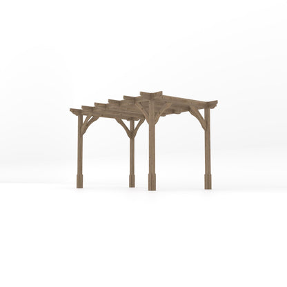 Freestanding Premium Pergola - Rustic Brown - 2.4m Width x 3.6m Length