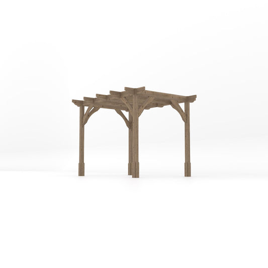 Pergola | Timber Premium Pergola | Freestanding Garden Structure | Heavyweight Section Timber | Rustic Brown | 2.4m Width x 3m Length