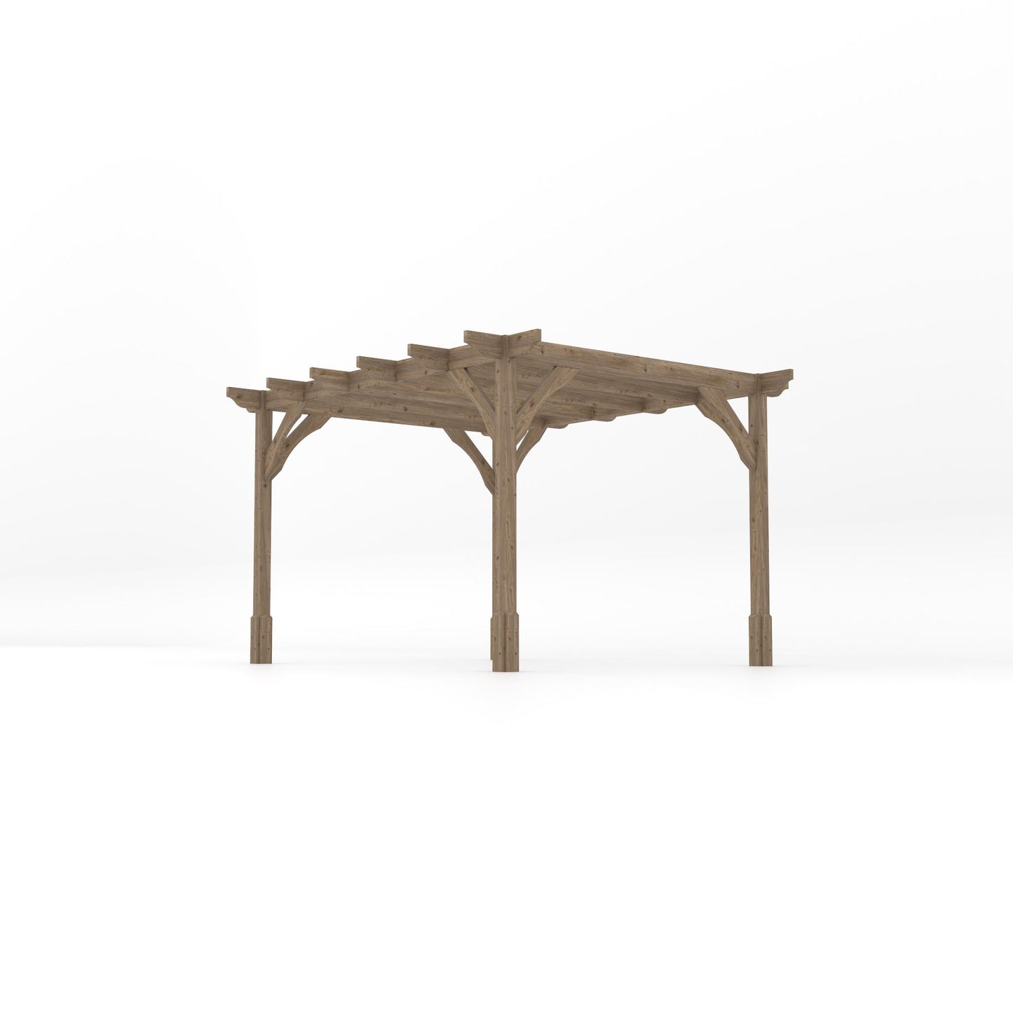 Freestanding Premium Pergola - Rustic Brown - 3m Width x 3.6m Length