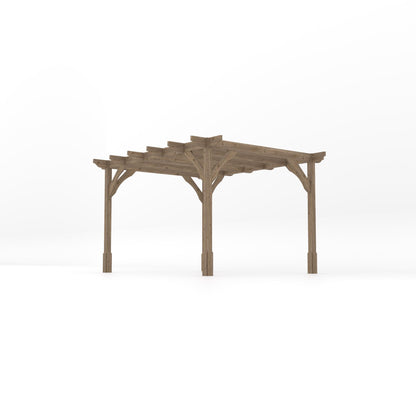 Freestanding Premium Pergola - Rustic Brown - 3m Width x 3.6m Length