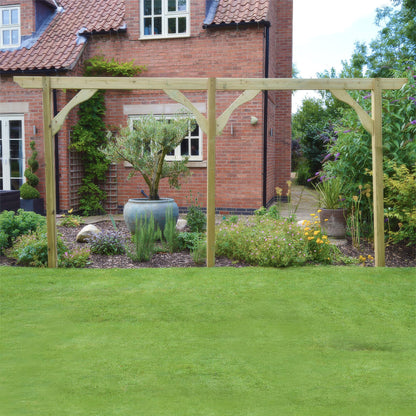 Freestanding Screen Pergola - Light Green - 4.2m Length