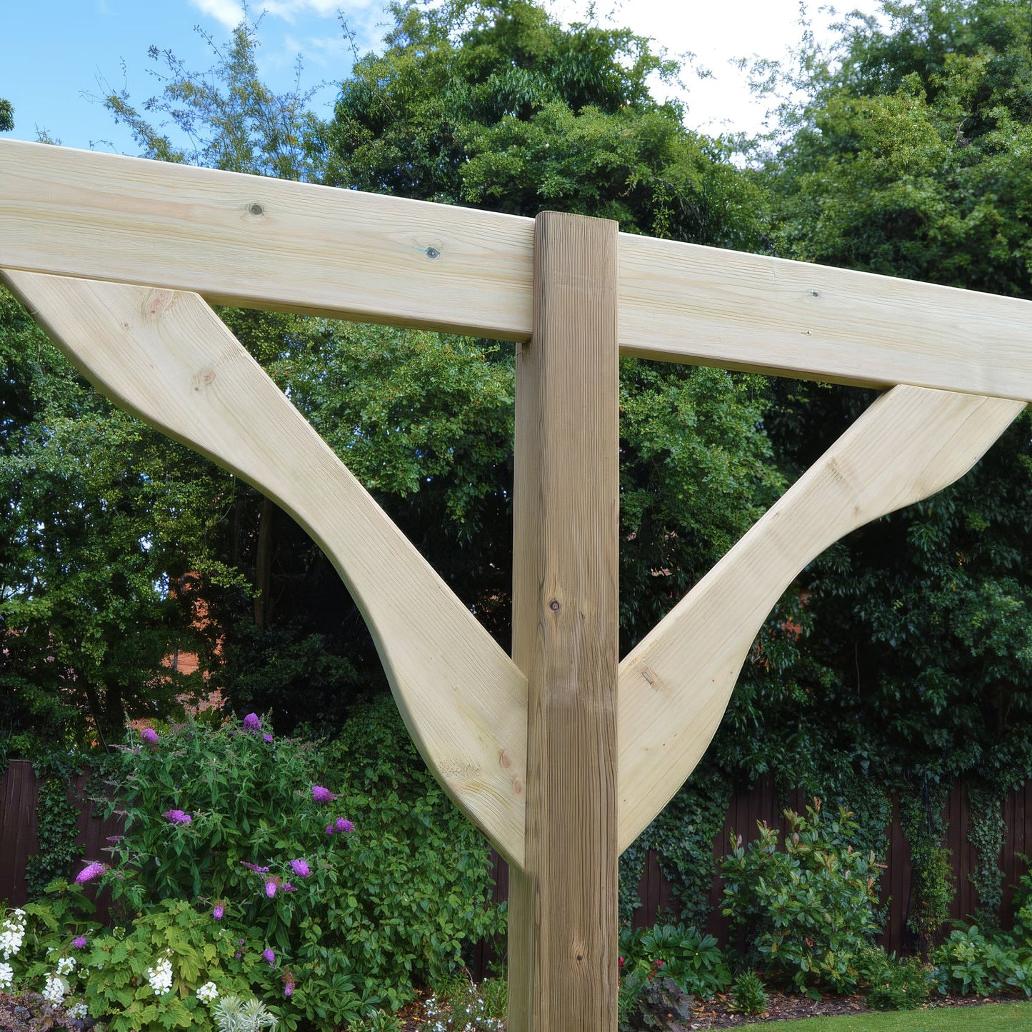 Freestanding Screen Pergola - Light Green - 4.2m Length