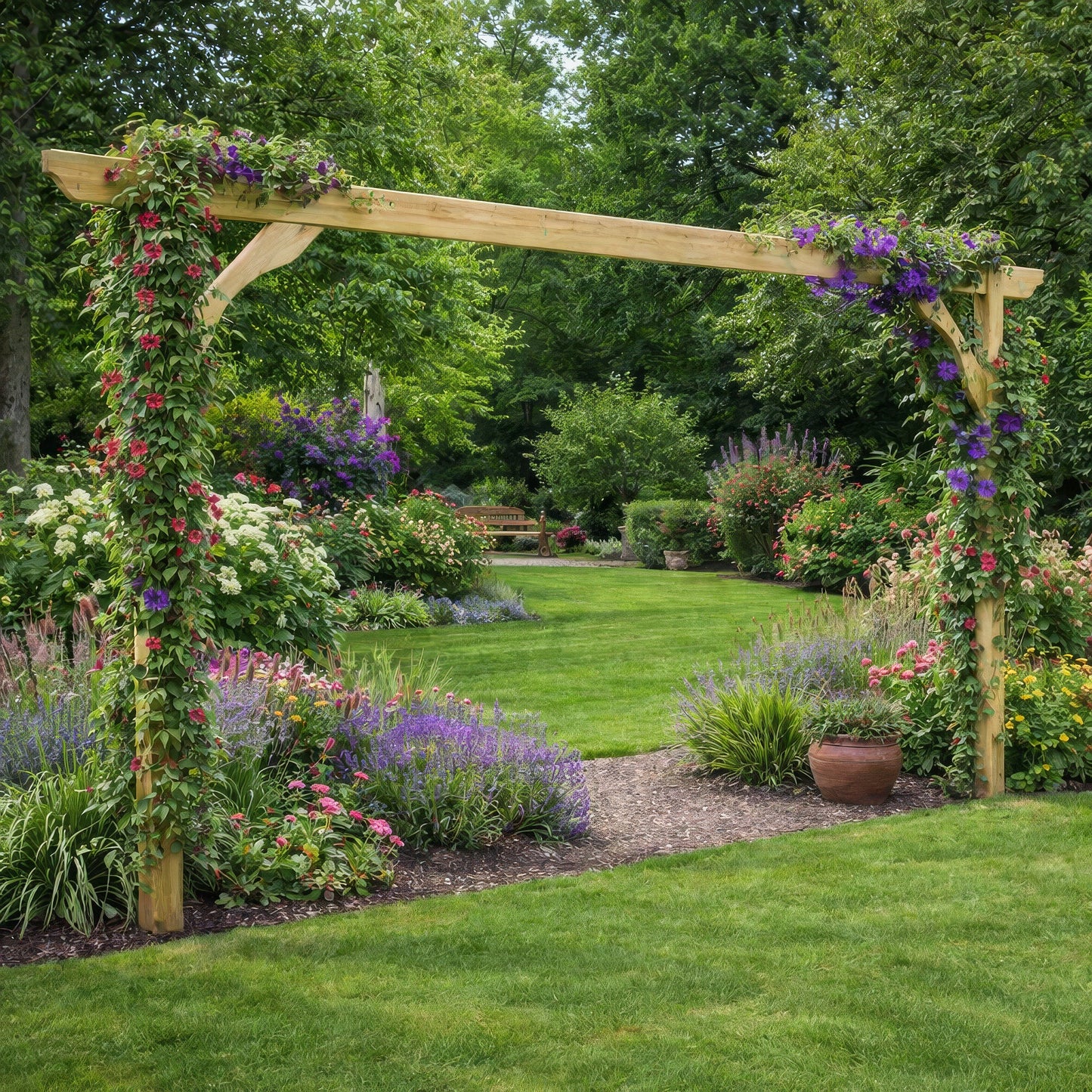Freestanding Screen Pergola - Light Green - 3m Length