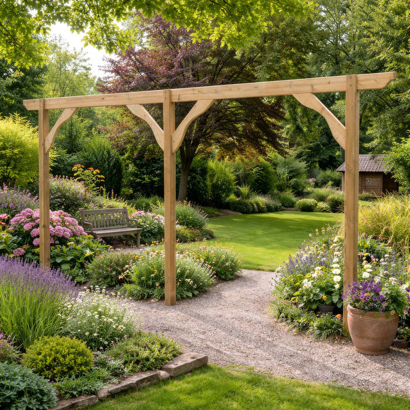 Freestanding Screen Pergola - Light Green - 4.8m Length