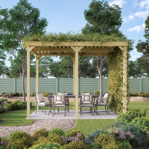 Freestanding Shade Pergola | Timber | Open Slatted Roof | Multiple Sizes