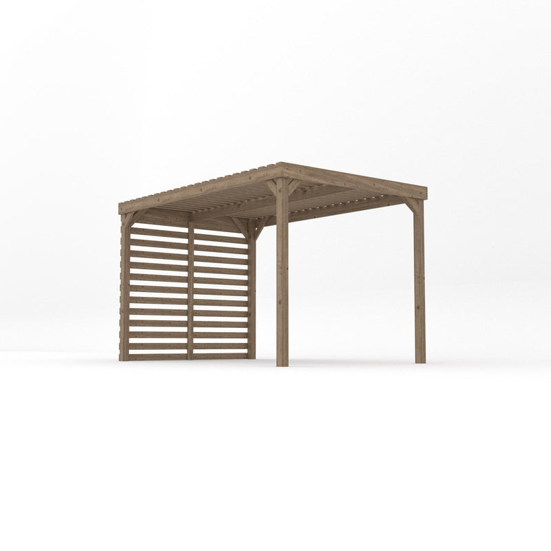Freestanding Shade Pergola - Rustic Brown - 2.4m Width x 3.6m Length