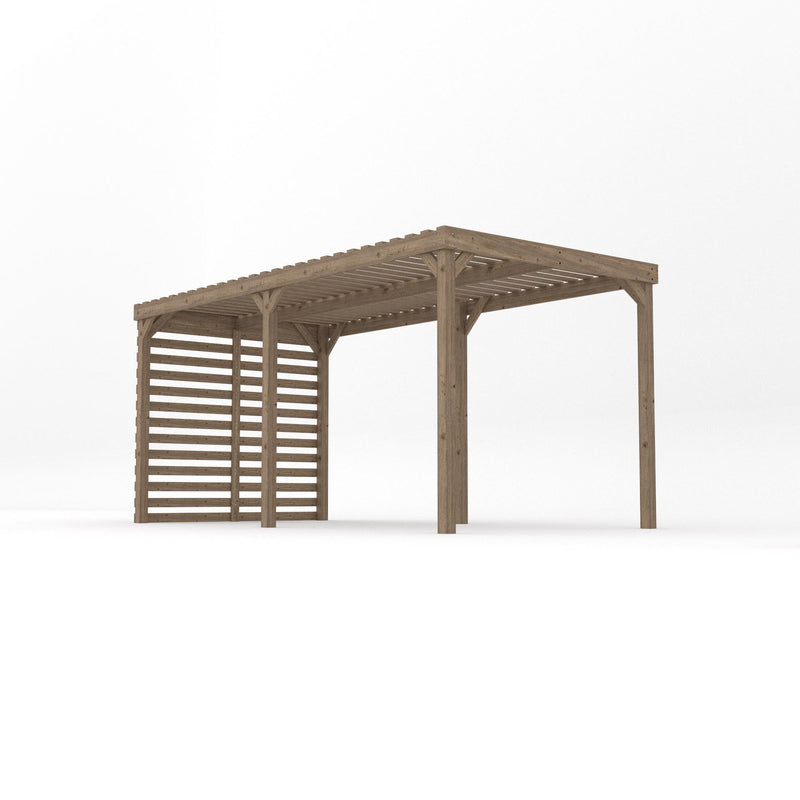 Freestanding Shade Pergola - Rustic Brown - 2.4m Width x 4.8m Length