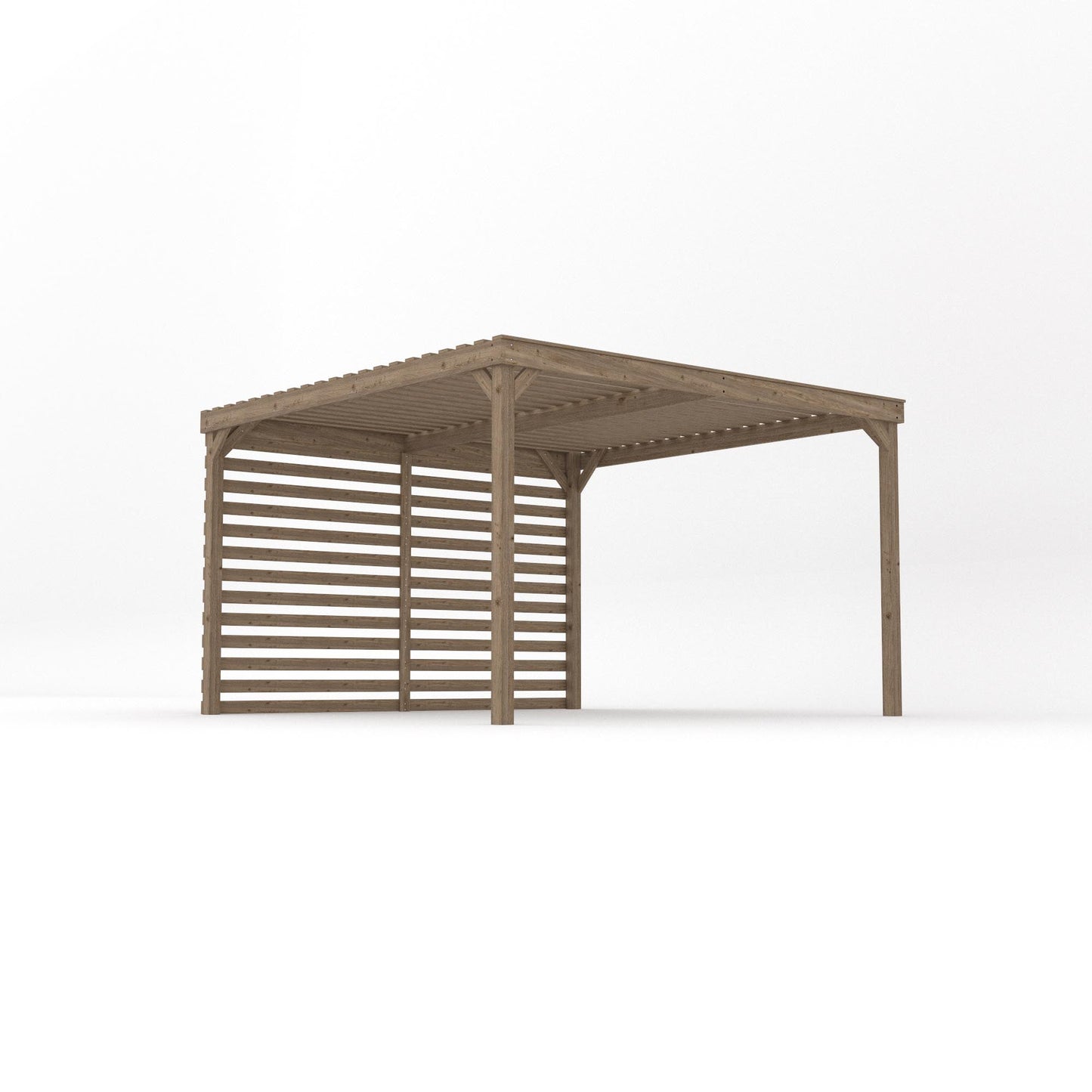 Freestanding Shade Pergola - Rustic Brown - 3.6m Width x 3.6m Length