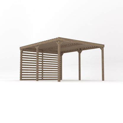 Freestanding Shade Pergola - Rustic Brown - 3.6m Width x 4.2m Length
