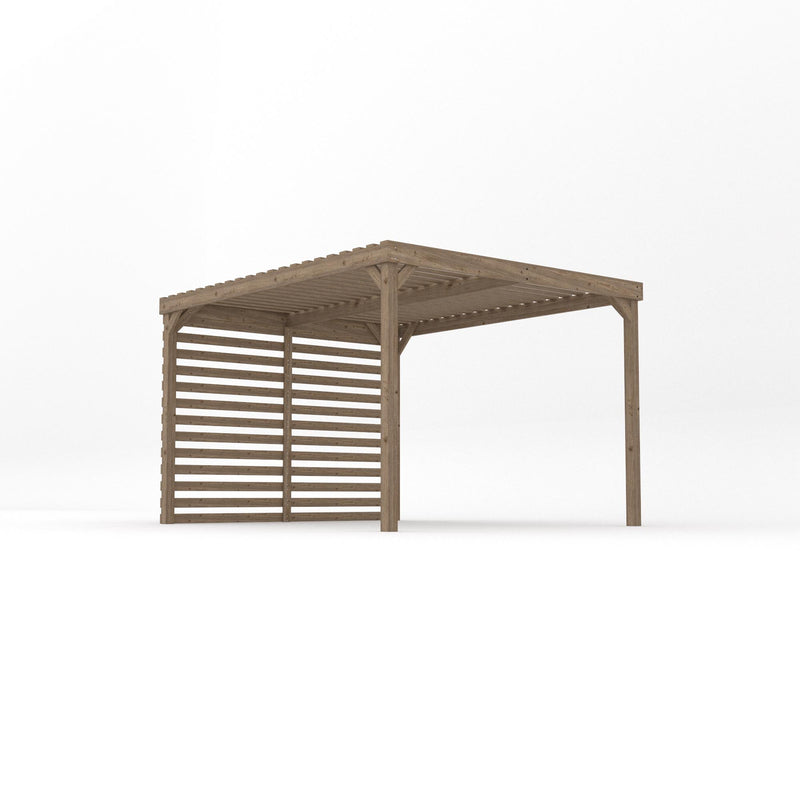 Freestanding Shade Pergola - Rustic Brown - 3m Width x 3.6m Length