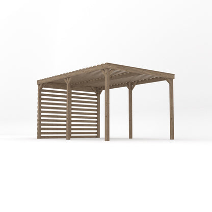 Freestanding Shade Pergola - Rustic Brown - 3m Width x 4.2m Length