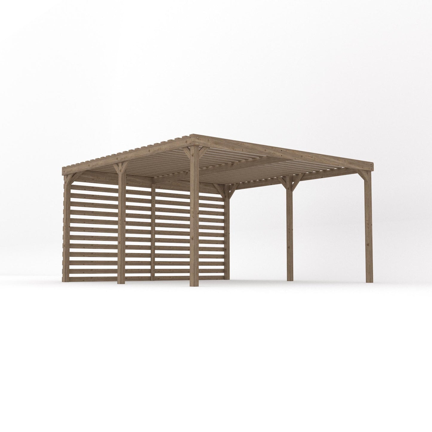 Freestanding Shade Pergola - Rustic Brown - 4.2m Width x 4.2m Length