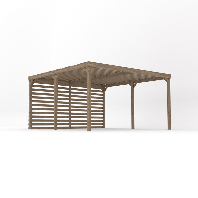 Freestanding Shade Pergola - Rustic Brown - 4.2m Width x 4.2m Length
