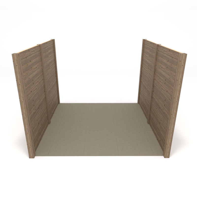 Wall Mounted Box Pergola - Rustic Brown - 3m Depth x 4.2m Length