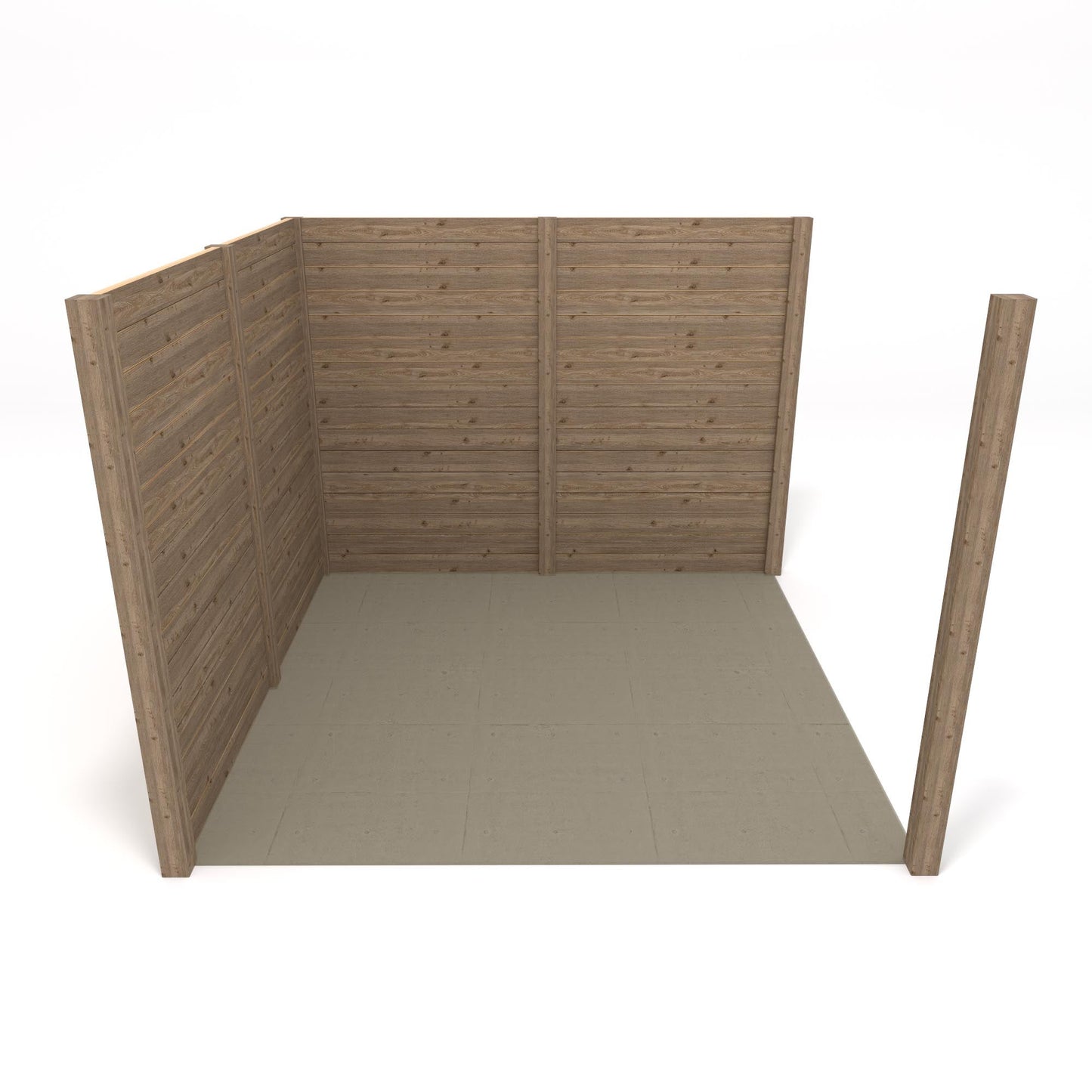 Freestanding Double Premium Pergola with Decking - Rustic Brown - 4.2m Width x 4.2m Length