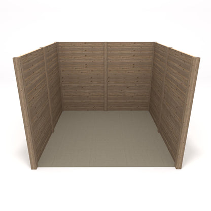 Freestanding Double Garden Pergola - Rustic Brown - 3m Width x 4.2m Length