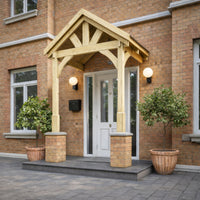 Porch | Timber Porch Canopy | Felt Shingle Roof | Wall Mounted Entrance Cover | Light Green | 1.22m Depth x 1.8m Width
