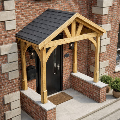 Felt Shingle Roof Porch - Light Green - 1.22m Depth x 2.4m Width