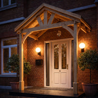 Porch | Timber Porch Canopy | Felt Shingle Roof | Wall Mounted Entrance Cover | Light Green | 1.22m Depth x 2.4m Width
