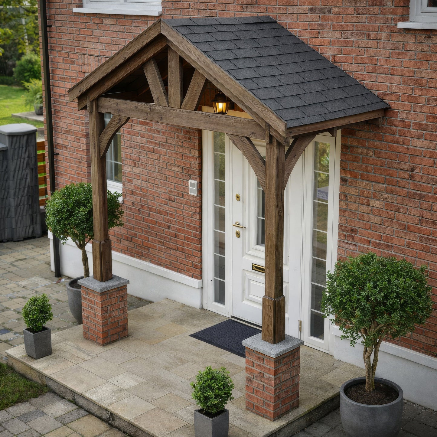 Felt Shingle Roof Porch - Rustic Brown - 1.22m Depth x 2.4m Width