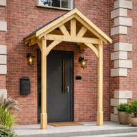 Porch | Timber Porch Canopy | Slate Tile Roof | Wall Mounted Entrance Cover | Light Green | 1.22m Depth x 1.8m Width