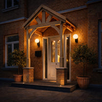 Porch | Timber Porch Canopy | Slate Tile Roof | Wall Mounted Entrance Cover | Light Green | 1.22m Depth x 1.8m Width