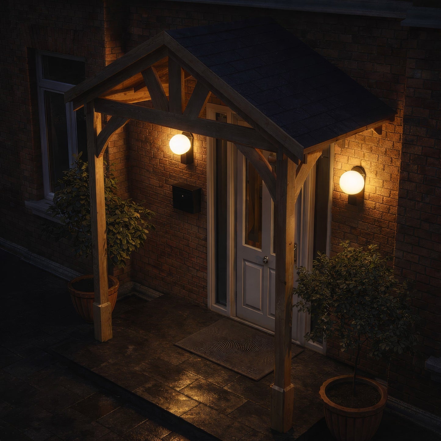 Slate Tile Roof Porch - Light Green - 1.22m Depth x 2.4m Width