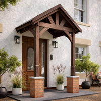 Porch | Timber Porch Canopy | Slate Tile Roof | Wall Mounted Entrance Cover | Rustic Brown | 1.22m Depth x 1.8m Width