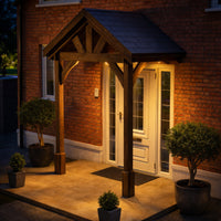 Porch | Timber Porch Canopy | Slate Tile Roof | Wall Mounted Entrance Cover | Rustic Brown | 1.22m Depth x 1.8m Width