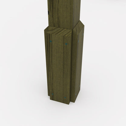 Wall Mounted Premium Pergola - Rustic Brown - 4.8m Depth x 7.2m Length
