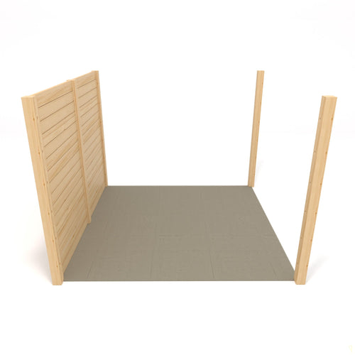 Wall Mounted Double Garden Pergola with Decking Kit | Timber | Multiple Sizes