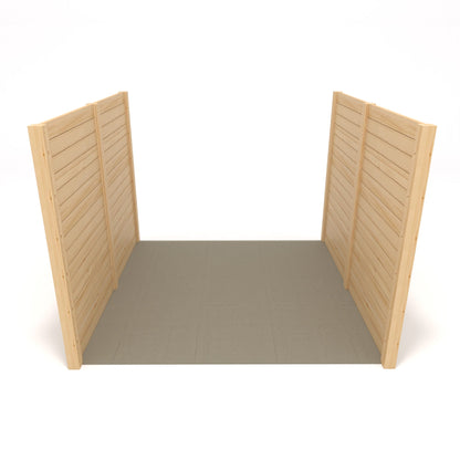 Wall Mounted Double Premium Pergola - Light Green - 1.8m Depth x 6m Length