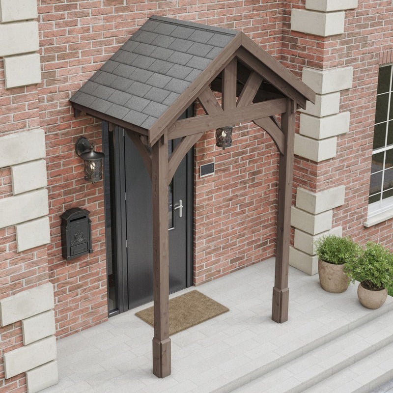 Felt Shingle Roof Porch - Rustic Brown - 1.22m Depth x 1.8m Width