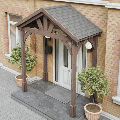 Felt Shingle Roof Porch - Rustic Brown - 1.22m Depth x 2.4m Width