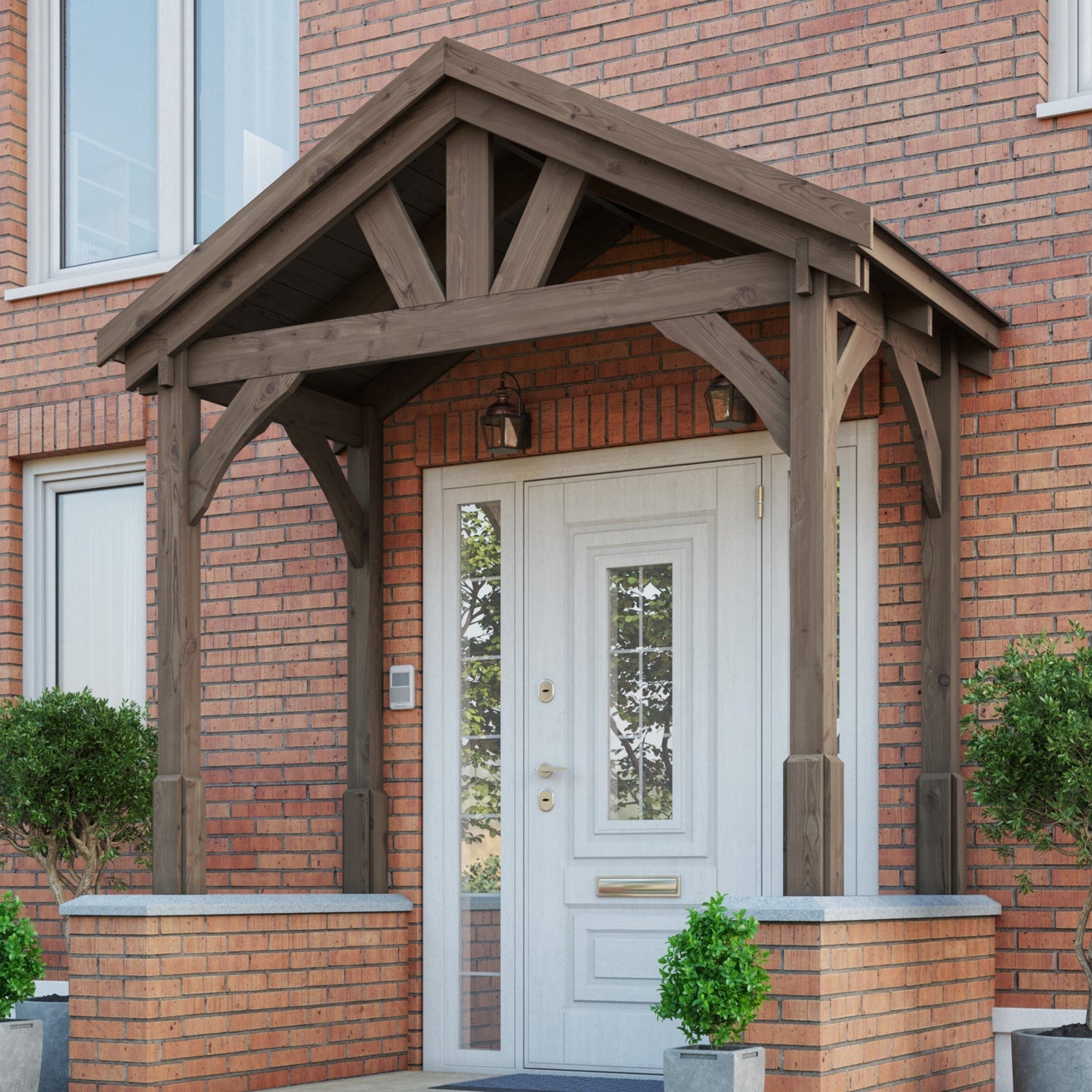 Felt Shingle Roof Porch - Rustic Brown - 1.22m Depth x 2.4m Width