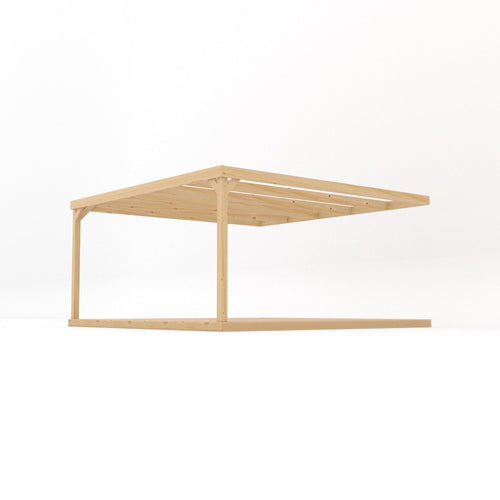 Wall Mounted Box Pergola with Decking Kit | Timber | Multiple Sizes