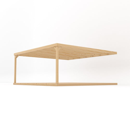 Wall Mounted Box Pergola with Decking Kit | Timber | Multiple Sizes