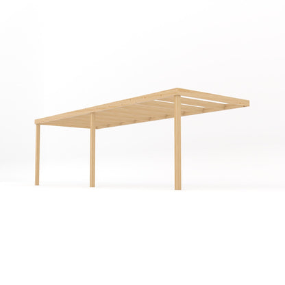 Wall Mounted Box Pergola - Light Green - 2.4m Depth x 6.6m Length
