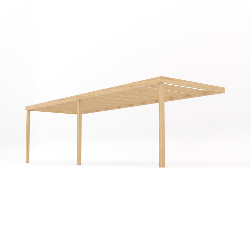 Wall Mounted Box Pergola - Light Green - 2.4m Depth x 7.2m Length