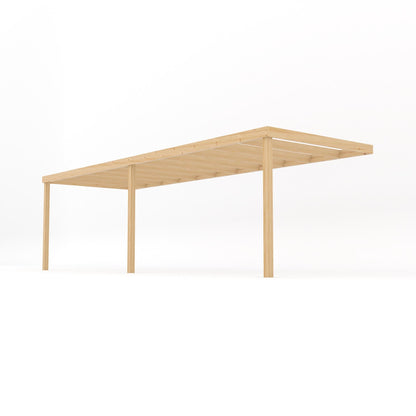 Wall Mounted Box Pergola - Light Green - 3m Depth x 7.2m Length