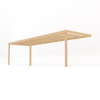 Wall Mounted Box Pergola - Light Green - 4.8m Depth x 7.8m Length
