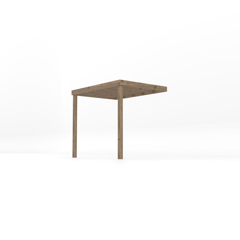 Wall Mounted Box Pergola - Rustic Brown - 1.8m Depth x 2.4m Length