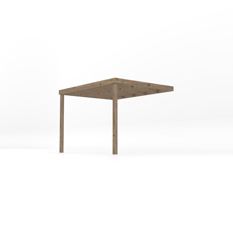 Wall Mounted Box Pergola - Rustic Brown - 2.4m Depth x 3m Length