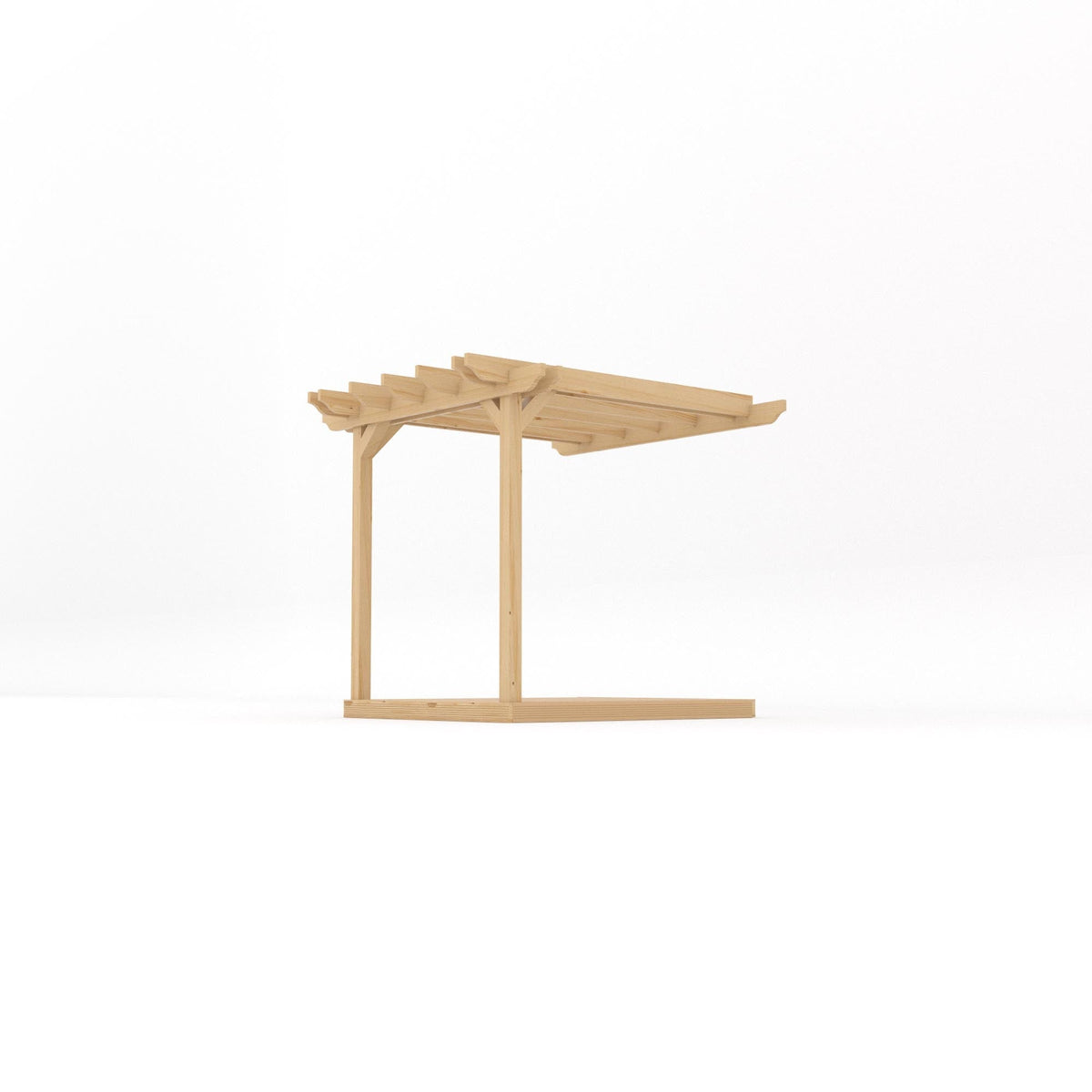 Wall Mounted Double Garden Pergola with Decking Kit | Timber | Multiple Sizes